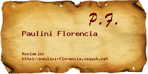 Paulini Florencia névjegykártya